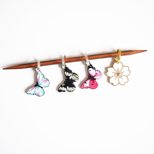 Zestaw markerów dziewiarskich metalowych - Motyle