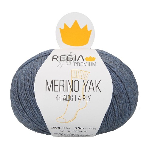 Włóczka skarpetkowa Regia Premium Merino Yak kolor 07523 - dżinsowy