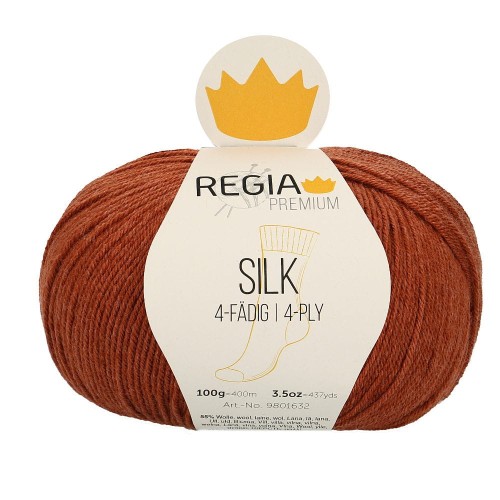 Włóczka skarpetkowa Regia Premium Silk kolor 00085 - rudy