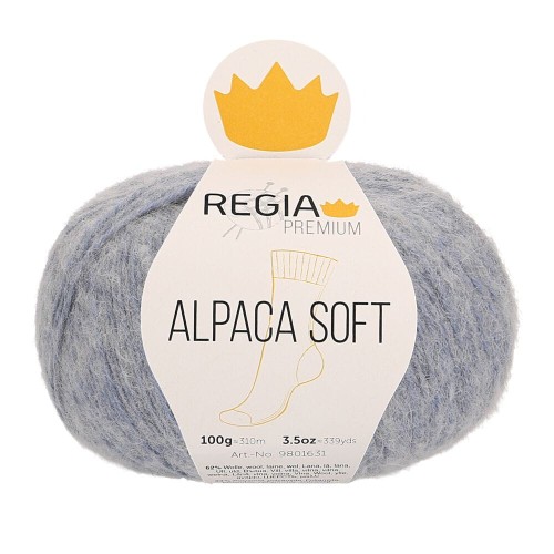 Włóczka skarpetkowa Regia Premium Alpaca Soft kolor 00050 - jasny niebieski melanż