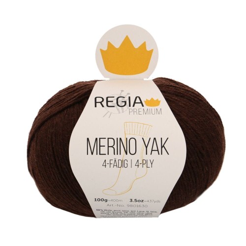 Włóczka skarpetkowa Regia Premium Merino Yak kolor 07522 - czekoladowy brąz