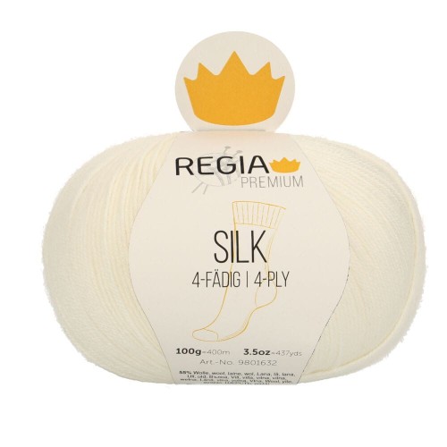 Włóczka skarpetkowa Regia Premium Silk kolor 00002 - naturalny