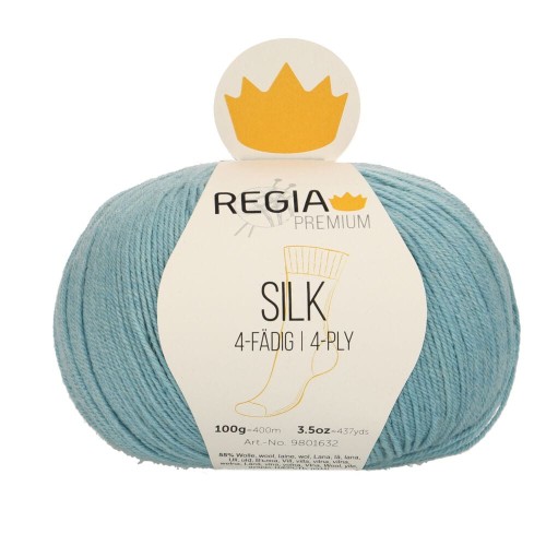 Włóczka skarpetkowa Regia Premium Silk kolor 00060 - pastelowy turkus