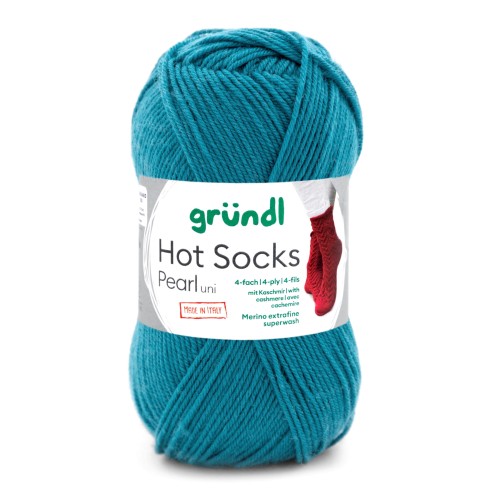 Włóczka skarpetkowa Gründl Hot Socks Pearl Uni kolor 04 - petrol