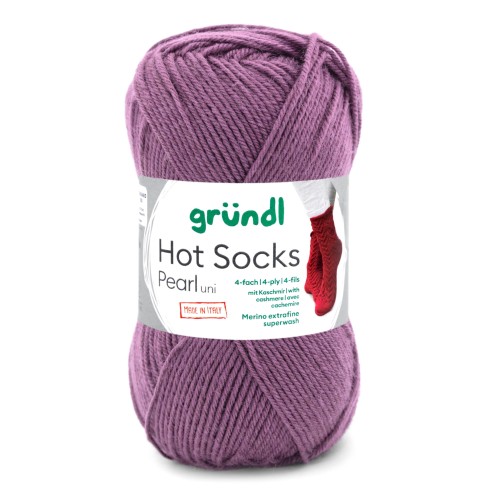 Włóczka skarpetkowa Gründl Hot Socks Pearl Uni kolor 05 - śliwka