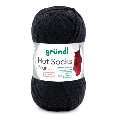 Włóczka skarpetkowa Gründl Hot Socks Pearl Uni kolor 10 - czarny