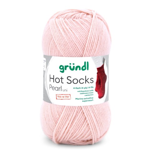 Włóczka skarpetkowa Gründl Hot Socks Pearl Uni kolor 16 - jasny różowy