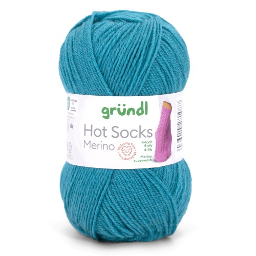 Włóczka skarpetkowa Gründl Hot Socks Merino kolor 20 - petrolowy