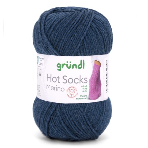 Włóczka skarpetkowa Gründl Hot Socks Merino kolor 21 - granatowy