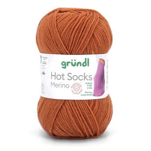 Włóczka skarpetkowa Gründl Hot Socks Merino kolor 27 - miedziany