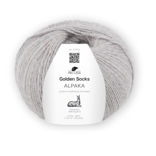 Włóczka skarpetkowa Pro Lana Golden Socks Alpaka kolor 91 – jasny szary melanż