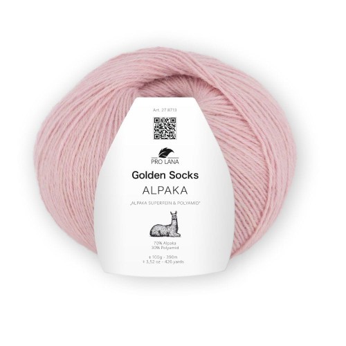 Włóczka skarpetkowa Pro Lana Golden Socks Alpaka kolor 37 – jasny różowy melanż
