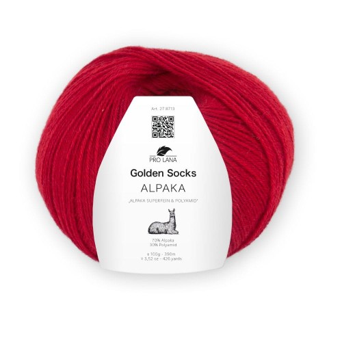 Włóczka skarpetkowa Pro Lana Golden Socks Alpaka kolor 31 – czerwony