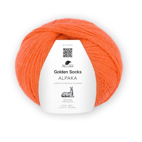 Włóczka skarpetkowa Pro Lana Golden Socks Alpaka kolor 27 – pomarańczowy